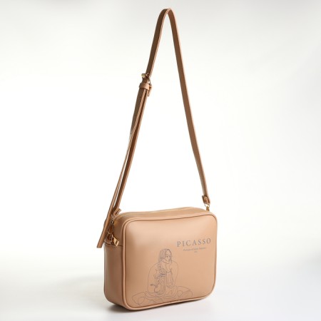 Women's bag over the shoulder Textura, small size, beige color-3