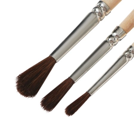 Set of brushes ponies 3 pieces, calligrata No. 2 (round No. 2, 3, 4), wooden handle-4
