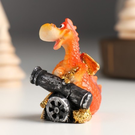 Polystone souvenir "Dragon with coins and cannon" MIX 5.8x4x5.6 cm-4