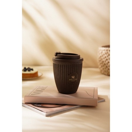 A glass with a lid SL Home, 250 ml, 9.5 × 9.5 × 12.5 cm, brown color-7