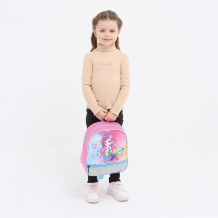 Baby backpack on lightning, 1 outer pocket, insert mix, pink color-8