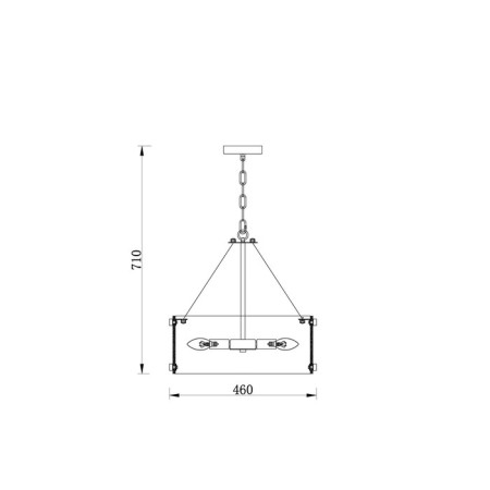 Suspended lamp 60W, 6XE14, 42x45x45 cm, brass-5