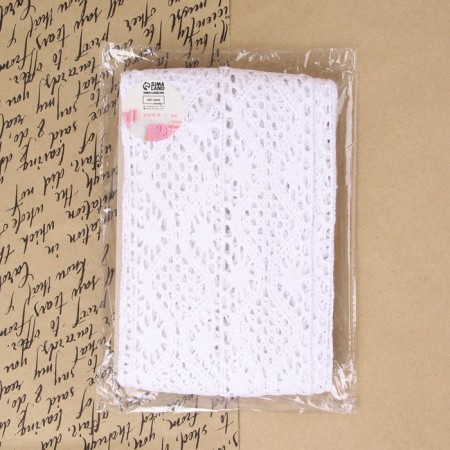 Knitted lace, 65 mm × 10 ± 1 m, white color-3