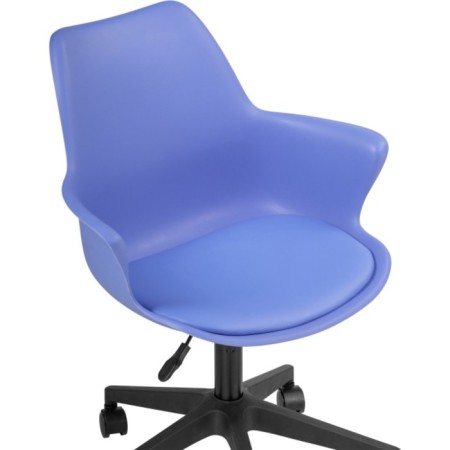 Computer chair Tulin plastic/eco -leather, black/blue 60x60x83 cm-4