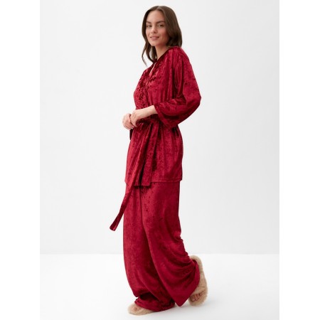 Women's costume (jacket, trousers) KAFTAN, size 44-46, burgundy color-5