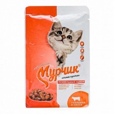 Canned food murchik for cats, beef, 75 g