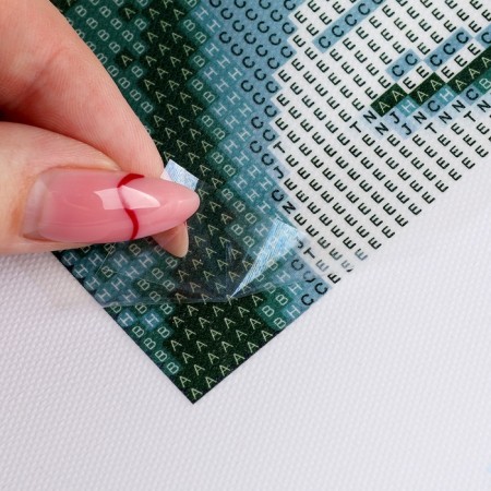 Diamond mosaic with partial filling on the canvas "Embankment", 30 x 40 cm-4