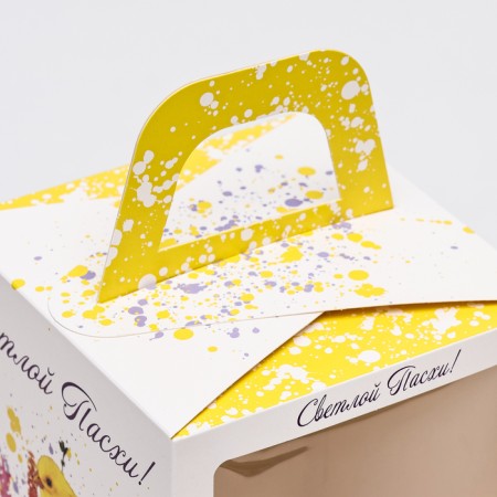 Easter box with the "Chickens" window 15 x 15 x 18 cm-3