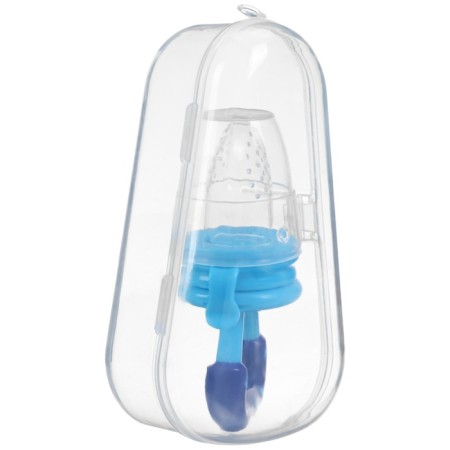 Nibbler for feeding, with silicone mesh, in a container, blue color-4