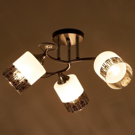 Chandelier gallop 890531 3x60W E27 black/matte white with black pattern-2