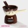 Ceramic set for Fonda Vokoinnitsa, 2 skewers, brown color