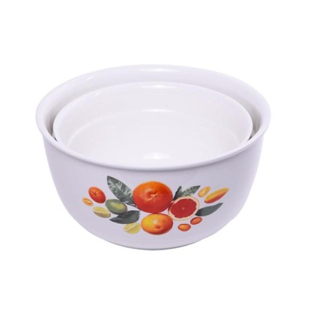 A set of 2 ceramic salad bowls with silicone covers, 1.2/2.2 l-2
