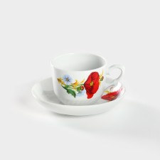 Tea steam porcelain “red poppies”, 250 ml, d = 8.6 cm