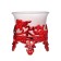 Glass candlestick, 1 candle "Flowers" red 6.5x6x6 cm