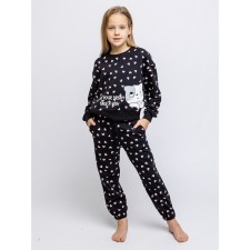 Children's kit: pulver, trousers, height 146 cm, black color