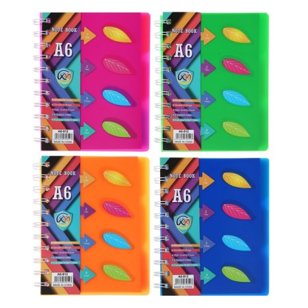 Notepad on the crest A6, 100 sheets, line, plastic cover, with "leaves" separators, mix