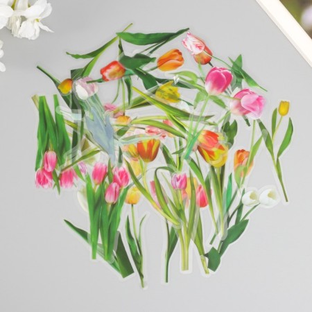 Stickers for creativity PLC PVC "Tulips" set 40 pcs 9x10.5 cm-1