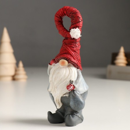 Polystone souvenir "Santa Claus in a gray outfit and red cap" MIX 6x4.5x15 cm-4