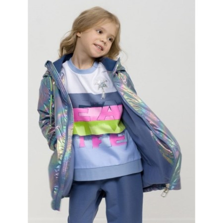 Плащ для девочек, рост 116 см, цвет синий-4