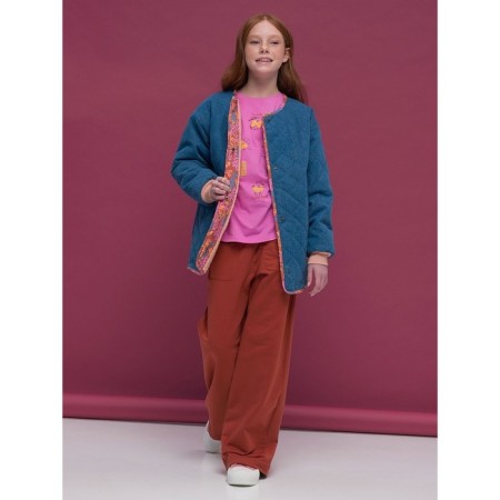 Bilateral jacket for girls, height 146 cm, jeans color-6
