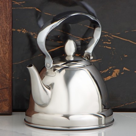 Kapriz stainless steel teapot, 1 l, chrome color-1