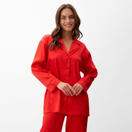 Women's pajamas (shirt, trousers) KAFTAN "Leopard", Red, p.40-42-1