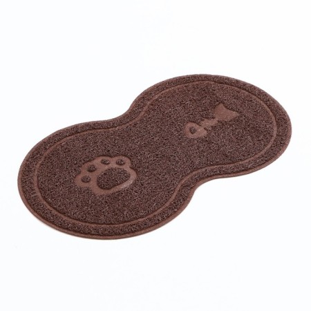 2-in-1 rug for a bowl/toilet for animals two circles, 47 x 26 cm, brown-1