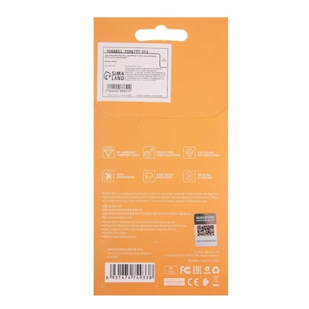 Borofone protective glass, for iPhone 13 mini, anti -print, 0.33 mm, 9 h, black frame-7