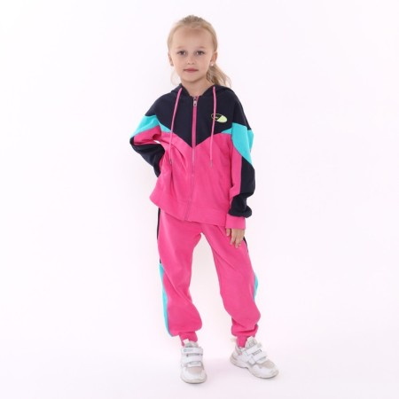 Suit for a girl (sweatshirt/pants), fuchsia color, height 86-92cm