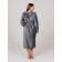 Women's robe with a hood, size 48, dark gray color