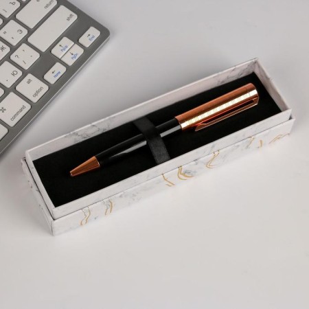 Pen in the gift case "Sincerely", metal, black with gold-4