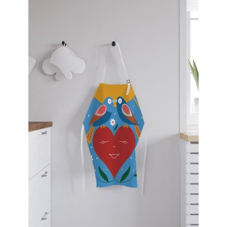 Apron of a kitchen with a photo print "Spring", adjustable, size OS-1