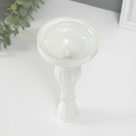 Glass of glass per 1 candle "Anita" White D = 2 cm 10x10x21.5 cm-3