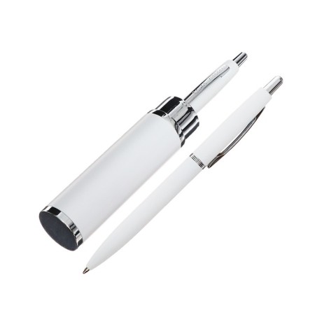 Automatic ball handle, 1.0 mm, BrunovisConti San Remo, blue rod, white metal case Soft Touch, in a tube-2