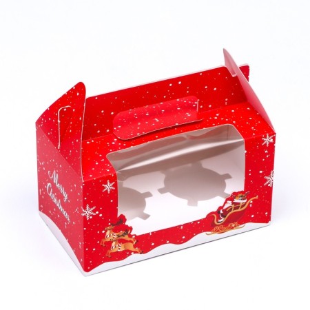 Box for 2 cupcake "Happy New Year!" 16.5 x 9.2 x 8.7 cm-6