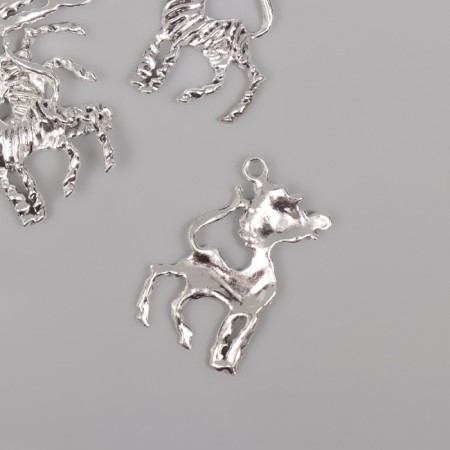 Decor for creativity Metal "Funny Zebra" silver 4,1x3.3 cm-1