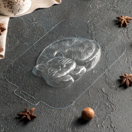 Form for chocolate and sweets "Kisonka", 127 × 93 × 14 mm, the color is transparent-2