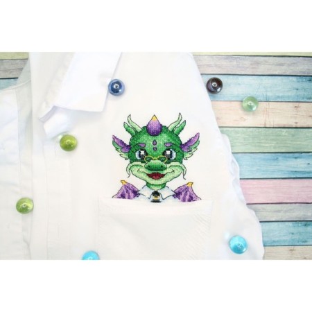 Embroidery sets "Dragon Scientist" 9 × 9 cm-1