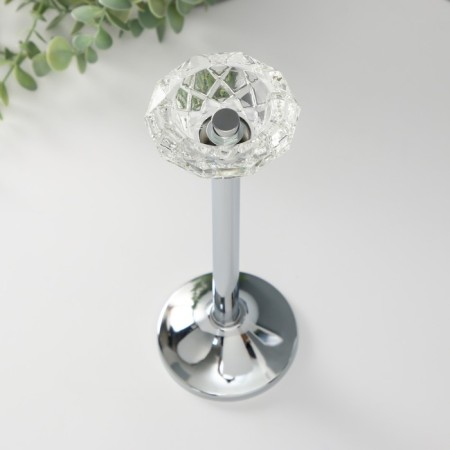 Summary metal, glass per 1 candle "Crystal bowl" d = 5 cm silver 9x9x27 cm-3