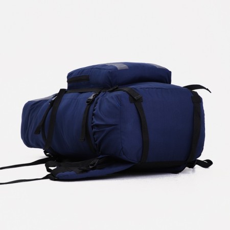 Tourist backpack, TAIF, 120 l, cord department, outer pocket, 2 side nets, blue/gray color-2