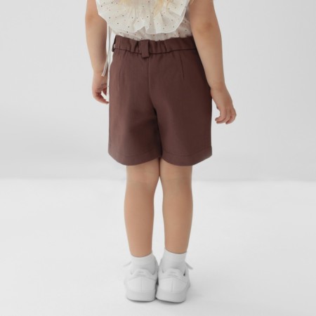 Шорты для девочки MINAKU: Casual collection KIDS цвет шоколадный, рост 116-4