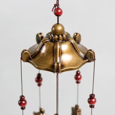 Wind music Metal 5 bells 6 figures "Ganesha" h = 54 cm-1