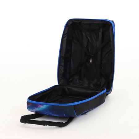 Small suitcase with a bag, 20 ", on a zipper, with an extension, the color is blue-8