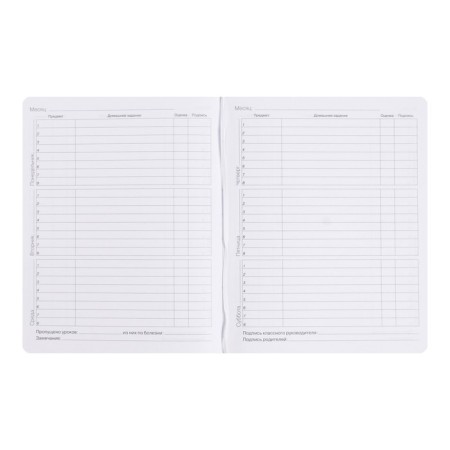 Diary Artificial leather grade 1-11, 48 sheets, cage, integral cover Black Style. CAT, Lamination Soft-Touch, Lasse, block 70g/m²-6