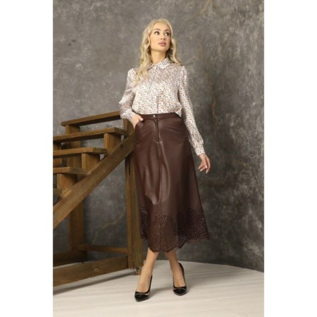 Women's skirt, size 42, brown color-8