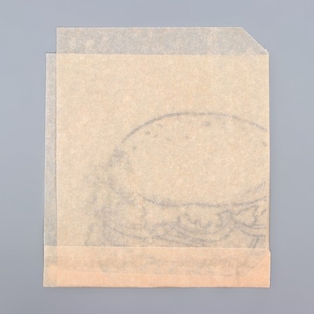 Paper corner with a drawing "Burger" Kraft, 17 x 14 cm-2