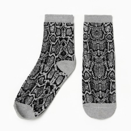 Women's socks "snake leather", gray/black color, rr 23-25