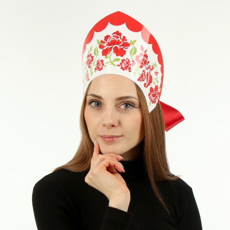 Kokoshnik "Roses on White"-1