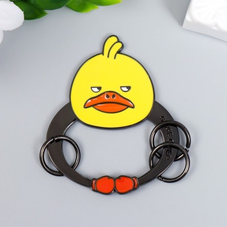 Keychain-key a metal "Duckling Boxer-Games ended" 5.3x4.6 cm-1