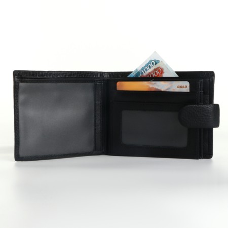 Male purse on the button, black color-6